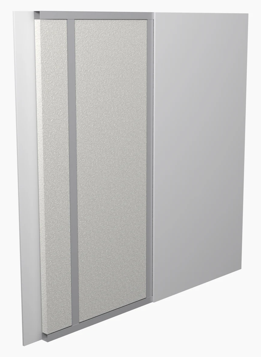 Rendering of the application: partition wall on metal profiles, with Wolle 5 cm
