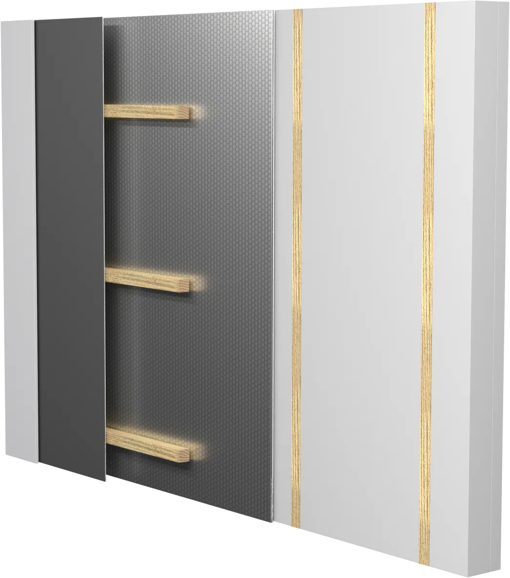 Rendu 3D : le mur par l'intérieur, sans OSB