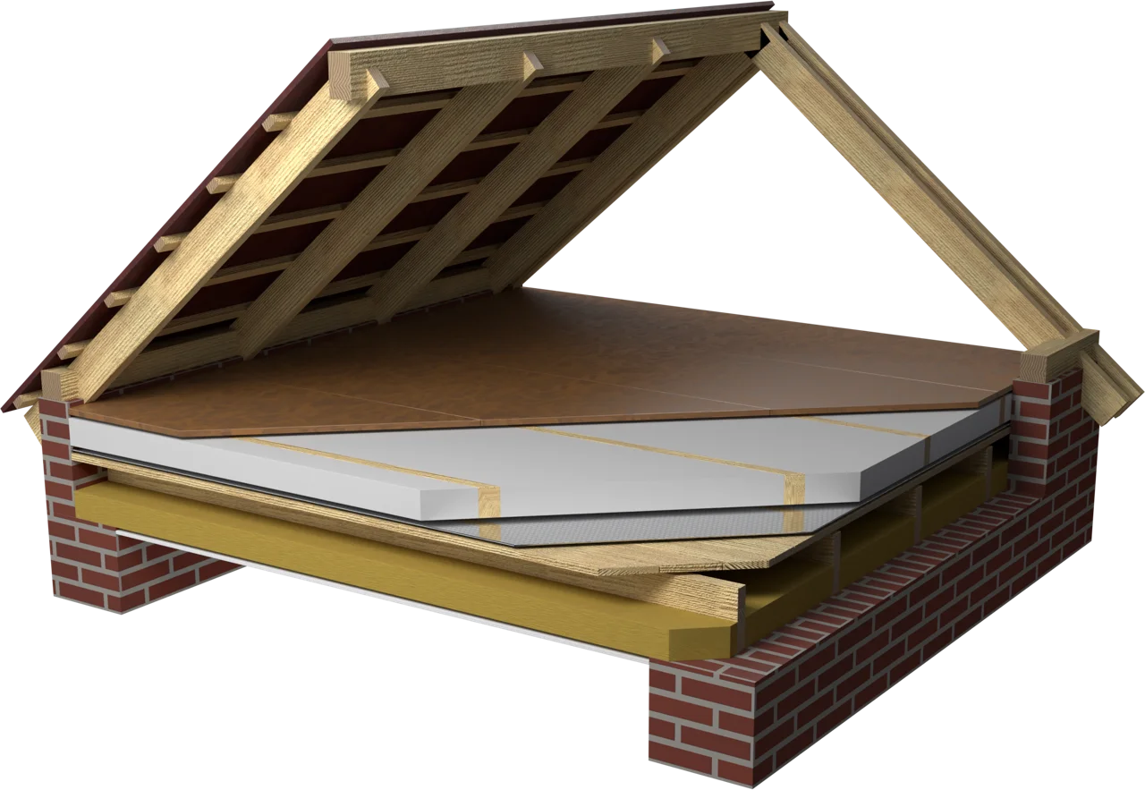 Rendu 3D : le plancher en bois des combles perdus, avec plancher praticable