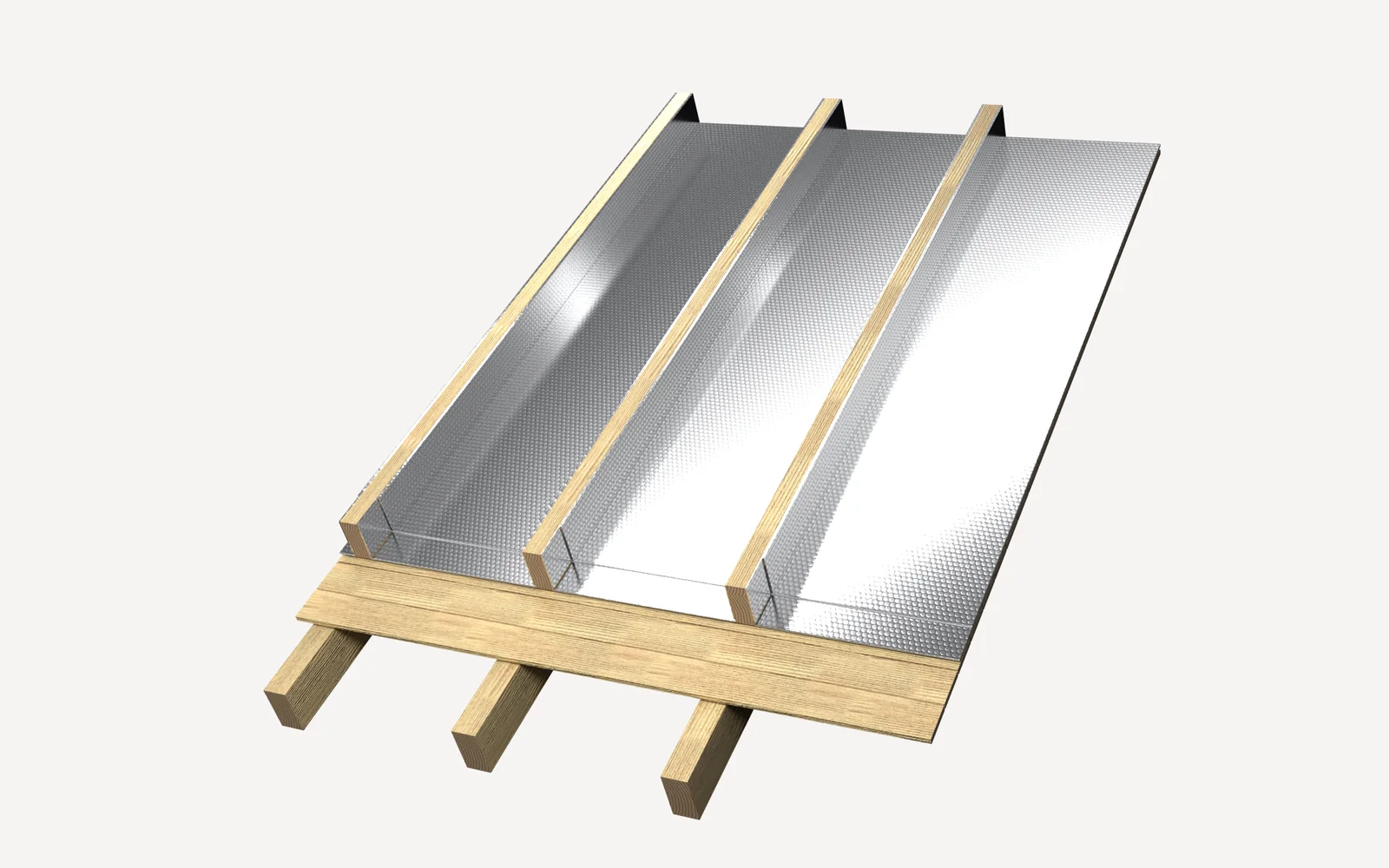 Installation, step 2: Reflectiva Multistrat in two layers, in the bays