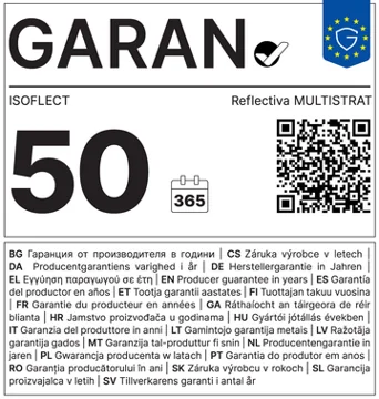 GARAN warranty label Reflectiva Multistrat