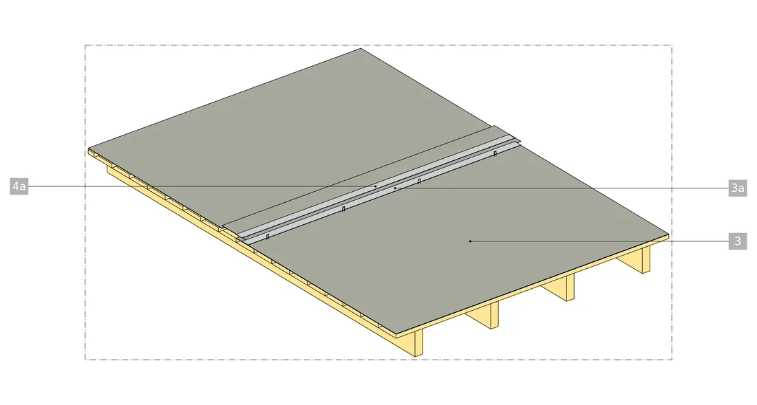 Installation drawing, step 3: the second strip: the tapes on the reverse