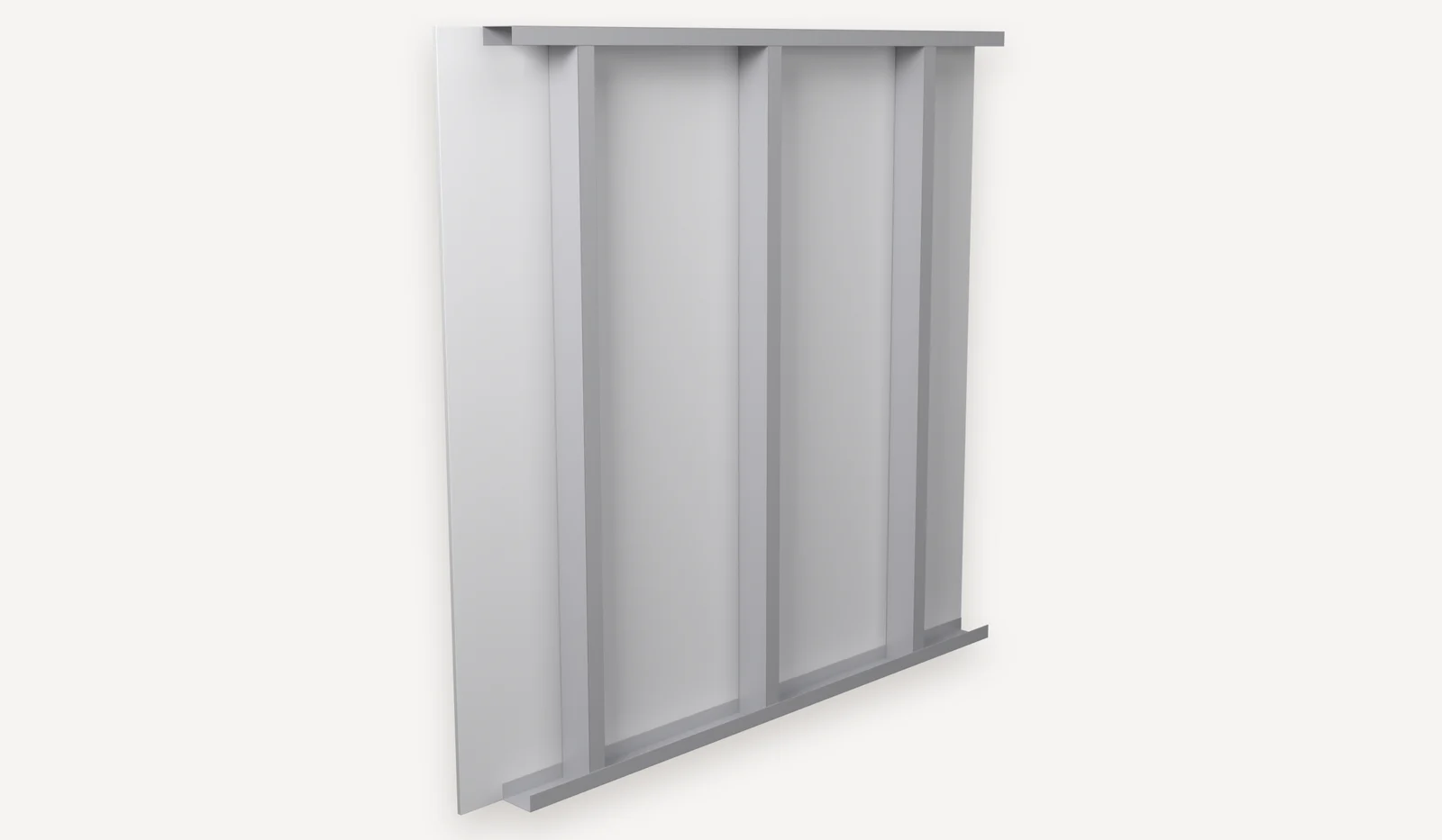 Installation on metal profiles, step 3: plasterboard on one face
