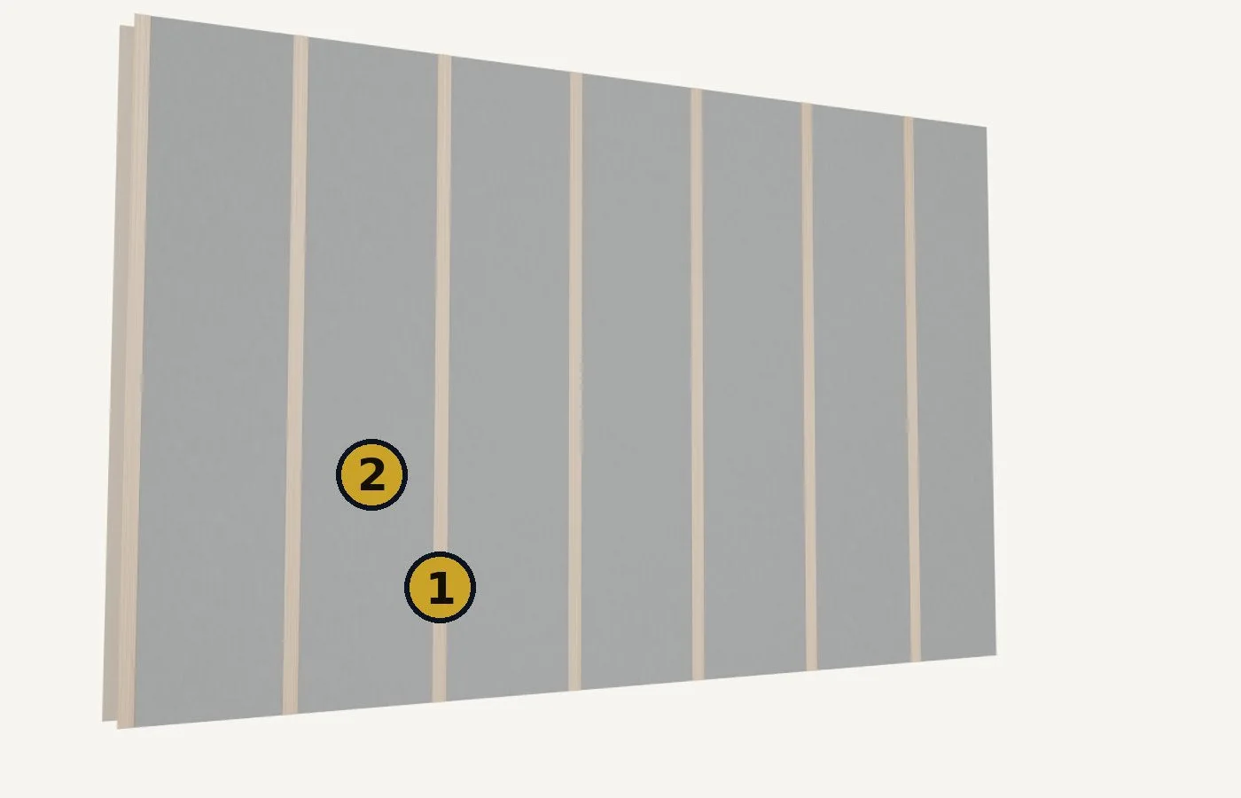 Installation, step 1: the insulation between the studs