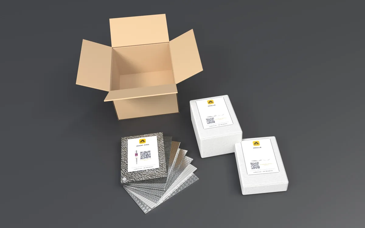 The Isoflect sample pack: samples of the membranes and of Wolle